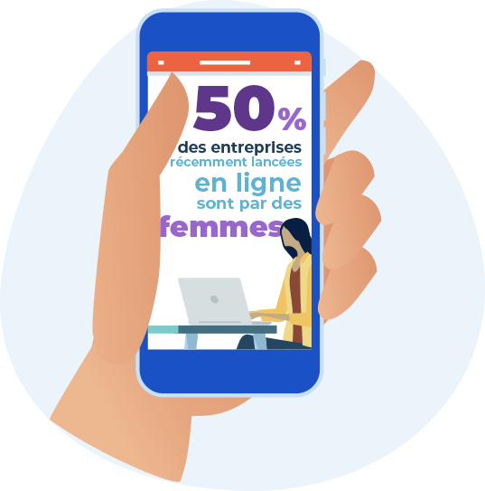 Illustration d'une main tenant un telephone intelligent